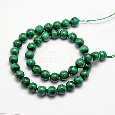 Natural Malachite Beads Strands G-O152-47-8mm-1