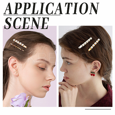DIY Imitation Pearl Beaded Iron Alligator Hair Clips Making Kit DIY-PH0008-28-1