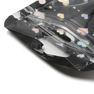 Rectangle Glitter Holographic Plastic Yin-yang Zip Top Gift Bags OPP-F004-01C-B01-1