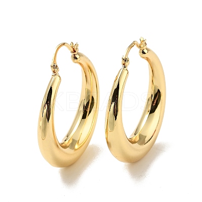 Rack Plating Brass Chunky Hoop Earrings for Women LS-EJEW-G288-35A-G-1