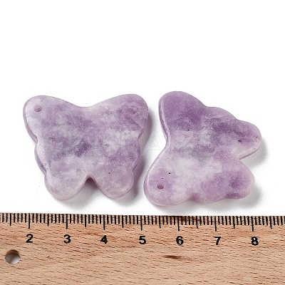 Natural Lepidolite/Purple Mica Stone Pendants G-D087-01G-1