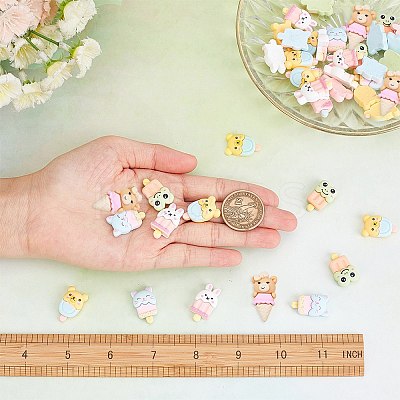 50Pcs 5 Style Resin Cabochons CRES-SC0002-31-1