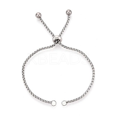 201 Stainless Steel Box Chain Slider Bracelet Making STAS-N120-01P-1