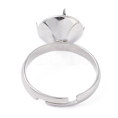 Tarnish Resistant Adjustable 304 Stainless Steel Finger Rings Components STAS-F274-05P-1
