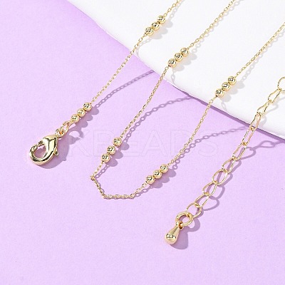 2MM Brass Round Ball Cable Chain Necklaces X-MAK-L045-01G-1