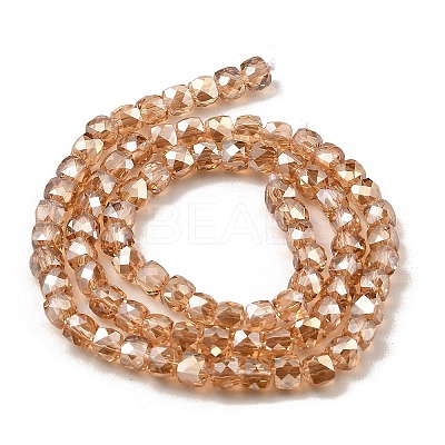 Electroplate Transparent Glass Beads Strands GLAA-C029-03A-07-1