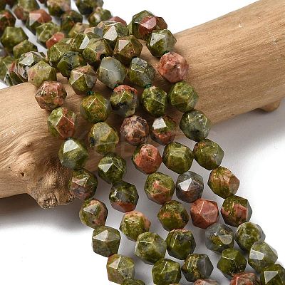 Natural Unakite Beads Strands G-Z119-A31-01-1