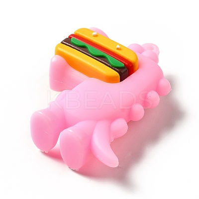 Dinosaur with Hamburger Shape PVC Pendants KY-E012-03B-1