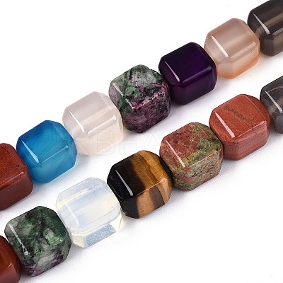 Natural & Synthetic Mixed Stone Beads Strands G-T142-77-1