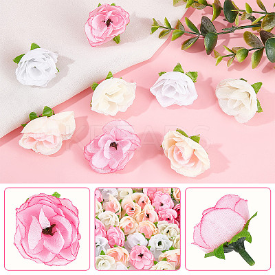 100Pcs 4 Colors Cloth Imitation Rose AJEW-CP0001-84-1