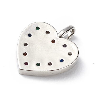 Rack Plating Brass Micro Pave Cubic Zirconia Pendants KK-C019-12P-01-1