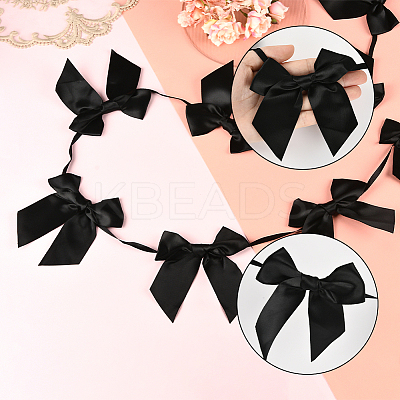2Pcs Cloth Bowknot Hanging Banner for Christmas Tree Decoration AJEW-SP0002-82A-1