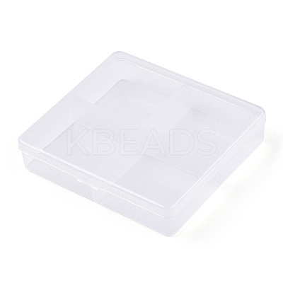 Rectangle Transparent Plastic Bead Containers CON-N013-02-1