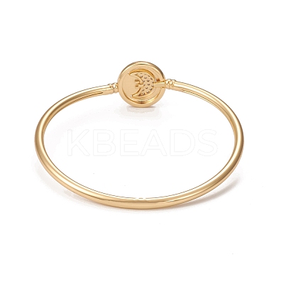 Rack Plating Brass Micro Pave Cubic Zirconia Bangles BJEW-E071-19G-02-1