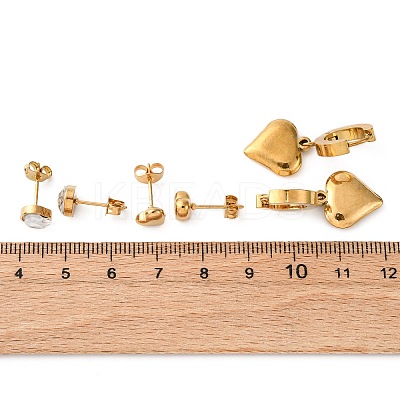 304 Stainless Steel Stud & Hoop Earrring Set for Women LS-EJEW-U063-06A-G-1