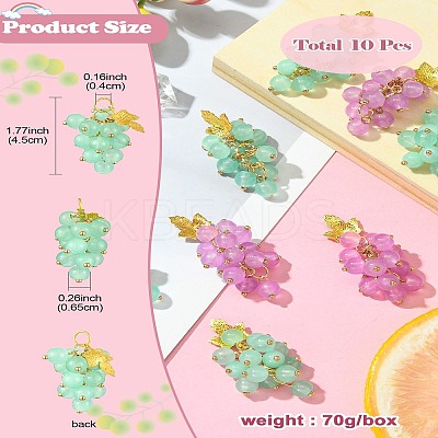 10Pcs 2 Colors Imitation Jade Glass Pendants FIND-CJ0002-05-1