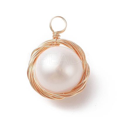 Natural Cultured Freshwater Pearl Pendants PALLOY-JF01979-01-1