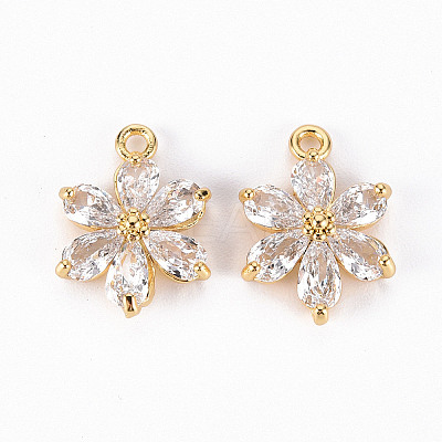 Brass Clear Cubic Zirconia Pendants LS-ZIRC-S068-025-NF-1
