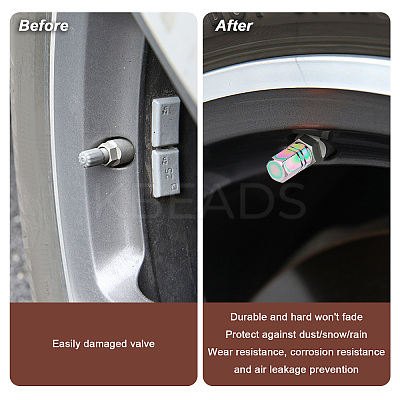 Aluminium Alloy Hexagon Head Tire Valve Caps AJEW-WH0329-19-1