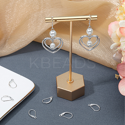 4 Pairs 925 Sterling Silver Leverback Hoop Earrings Findings STER-BBC0001-82-1