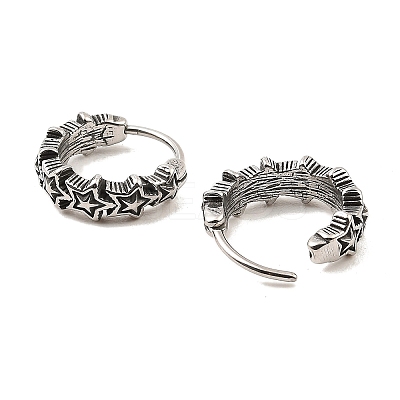 316 Surgical Stainless Steel Hoop Earrings LS-EJEW-D096-05D-AS-1