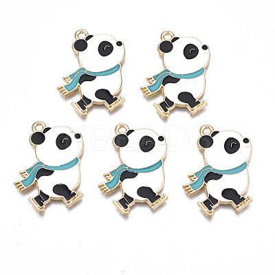 Rack Plating Alloy Enamel Pendants ENAM-N055-041-1