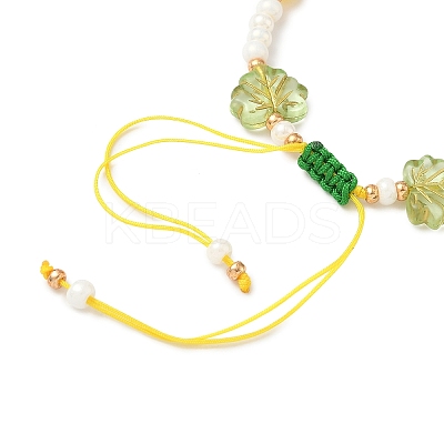 Glass Seed Beads & Lampwork Beads Braided Bead Bracelets for Women BJEW-MZ00212-01-1