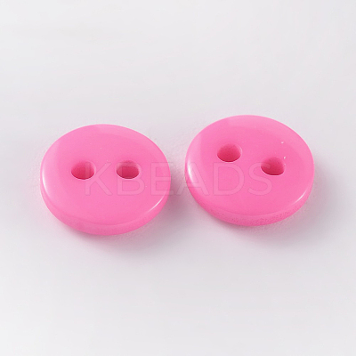 2-Hole Flat Round Resin Sewing Buttons for Costume Design BUTT-E119-20L-06-1