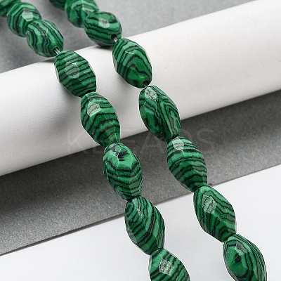 Synthetic Malachite Beads Strands G-P520-C17-01-1