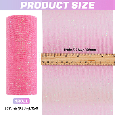 10 Yards Rainbow Color Polyester Tulle Fabric Rolls OCOR-WH0082-136E-1