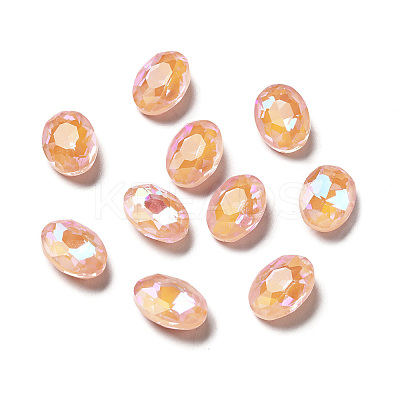 Mocha Fluorescent Style Glass Rhinestone Cabochons GGLA-M005-01A-362MK-1