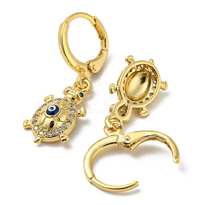 Real 18K Gold Plated Brass Dangle Leverback Earrings EJEW-A033-25G-02-1