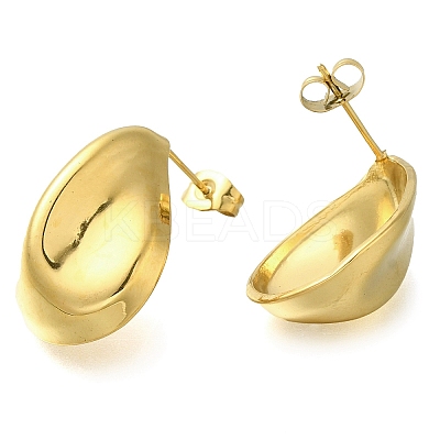 304 Stainless Steel Teardrop Stud Earrings EJEW-I312-02G-1