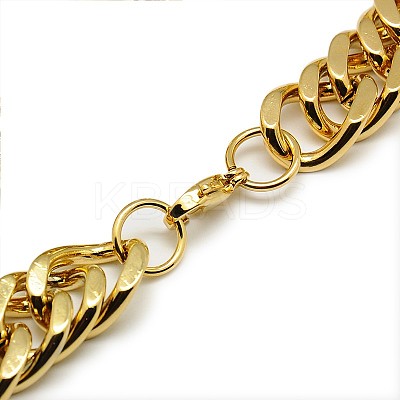 Fashionable 304 Stainless Steel Cuban Link Chain Necklaces STAS-A028-N065G-1