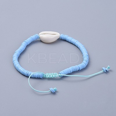 Handmade Polymer Clay Heishi Beads Braided Bracelets BJEW-JB04318-04-1