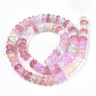 Transparent Crackle Glass Beads GLAA-S192-003-1