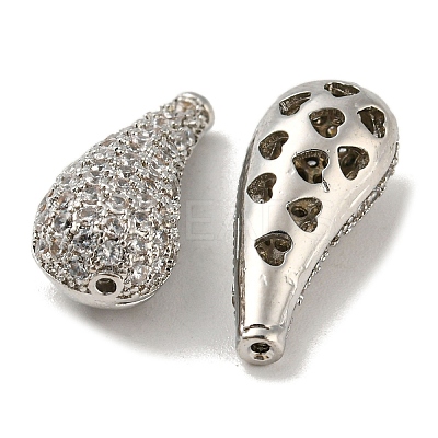 Brass Micro Pave Cubic Zirconia Beads KK-R152-23P-1
