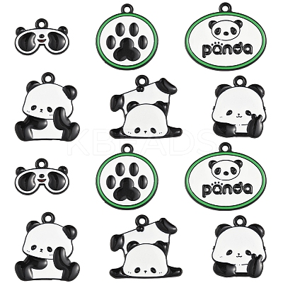 14Pcs 6 Styles Alloy Enamel Pendants ENAM-FS0002-60-1