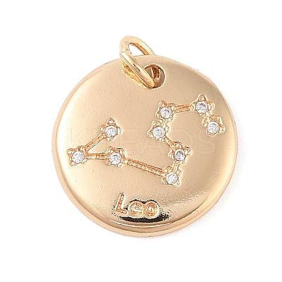 Brass with Clear Cubic Zirconia Pendants KK-N256-24E-G-1