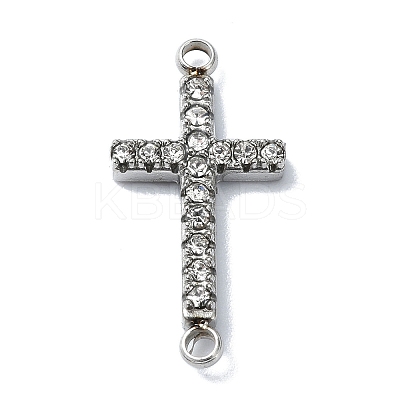 304 Stainless Steel Crystal Rhinestone Connector Charms STAS-Z065-02P-04-1