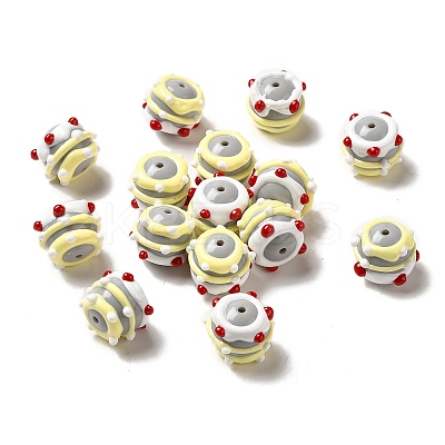 Hand Painted Acrylic with Enamel Beads MACR-K354-38B-1