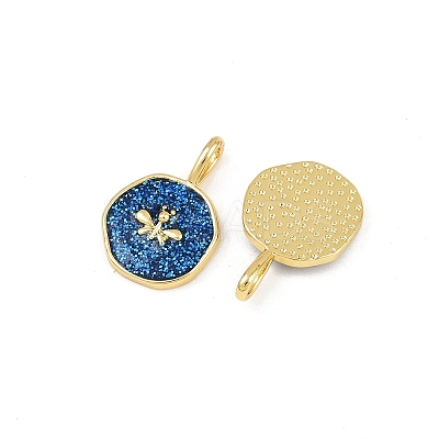 Brass Sequins Enamel Pendants KK-F908-17G-03-1