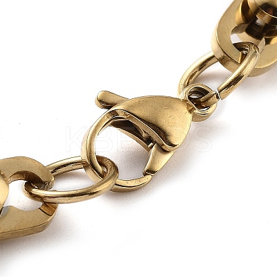 PVD Vacuum Plating 201 Stainless Steel Link Chain Bracelet BJEW-Z023-11G-1