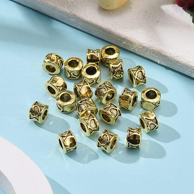 Tibetan Style Alloy Column European Bead Enamel Settings TIBEB-5087-AG-LF-1