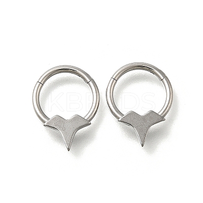 304 Stainless Steel Double Horns Hoop Nose Rings LS-AJEW-D306-08P-1