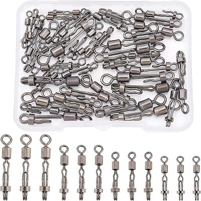 40Pcs 4 Style Brass Fishing Quick Change Clip FIND-FH0004-43-1
