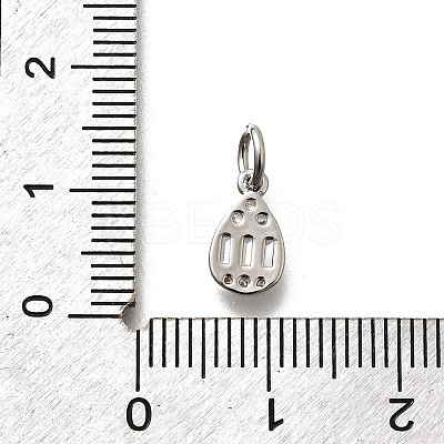 Brass Micro Pave Cubic Zirconia Charms KK-P295-33P-1