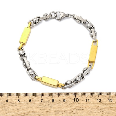 304 Stainless Steel Link Chain Bracelets for Women Men BJEW-R018-18GP-1