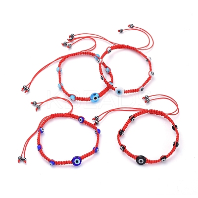 Adjustable Nylon Thread Braided Bead Bracelets BJEW-JB05292-1