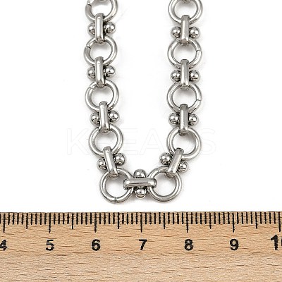304 Stainless Steel Ring Link Chain Necklaces NJEW-H072-02B-P-1